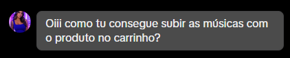 DM: como tu consegue subir as músicas com o produto no carrinho?