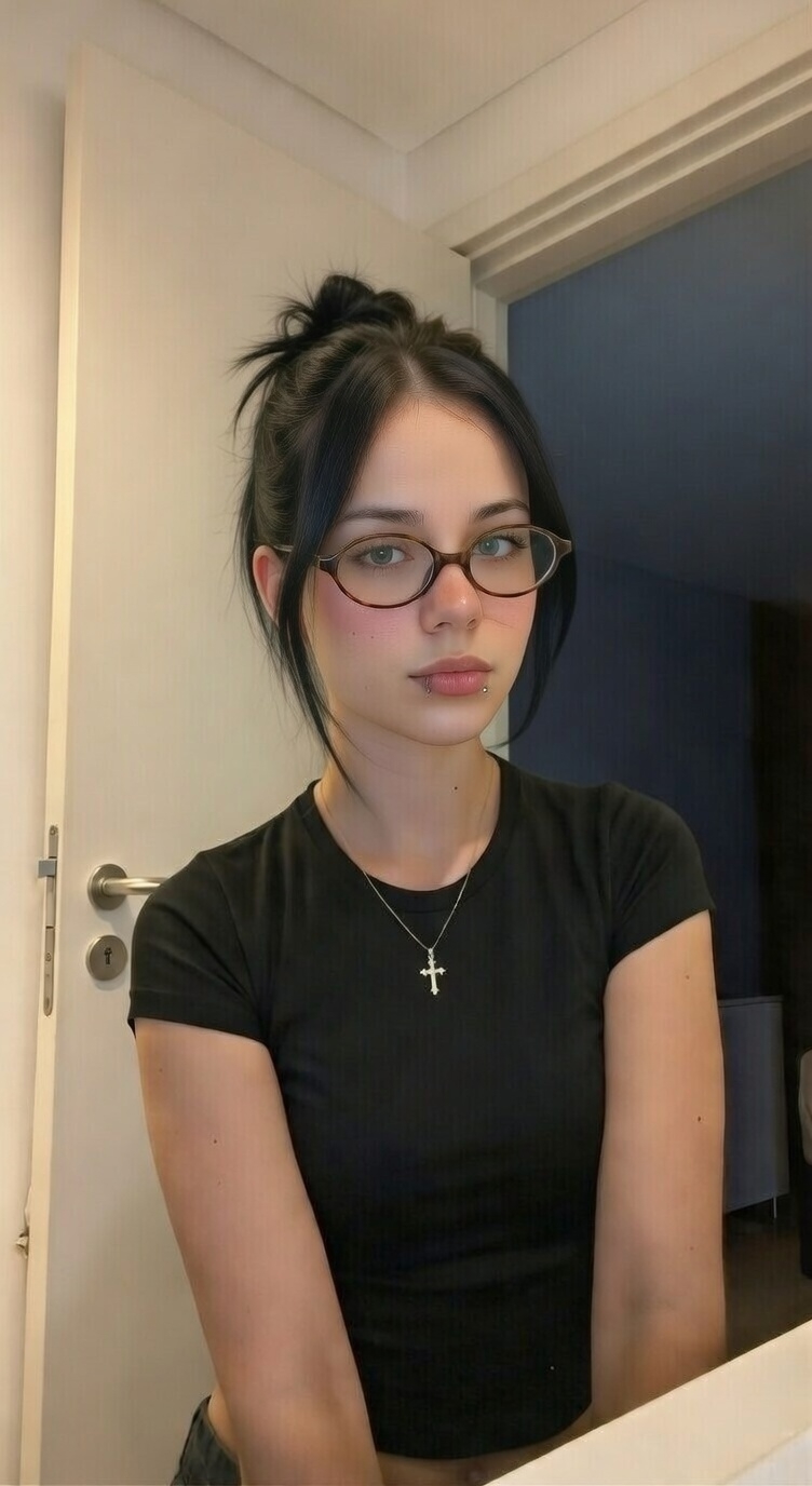 Antes: modelo com cara de plástico